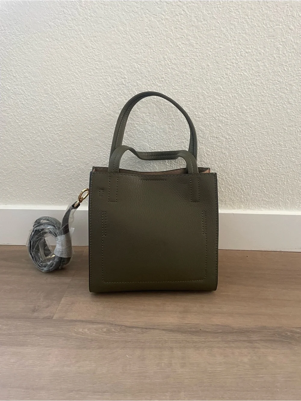Banana Republic Olive Green Leather Tote Handbag